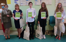 Podsumowanie konkursu -nagrodzony zespoł -Tomasz Warachewicz, Jessica Teodorczyk i Dominika Kozłowska 